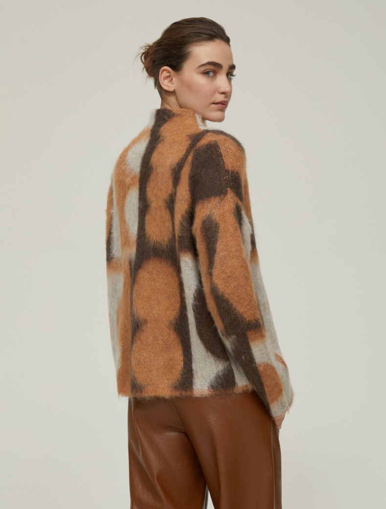 Jacquard mohair sweater - CAMEL - pennyblack