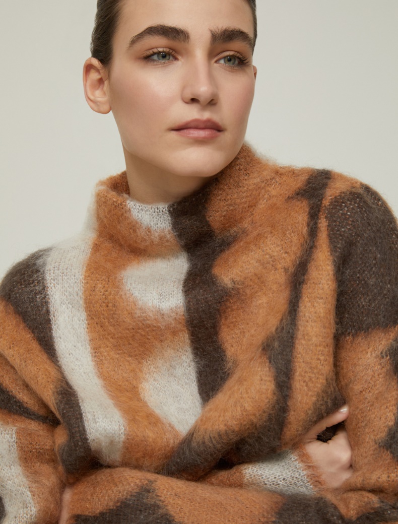 Jacquard mohair sweater - CAMEL - pennyblack