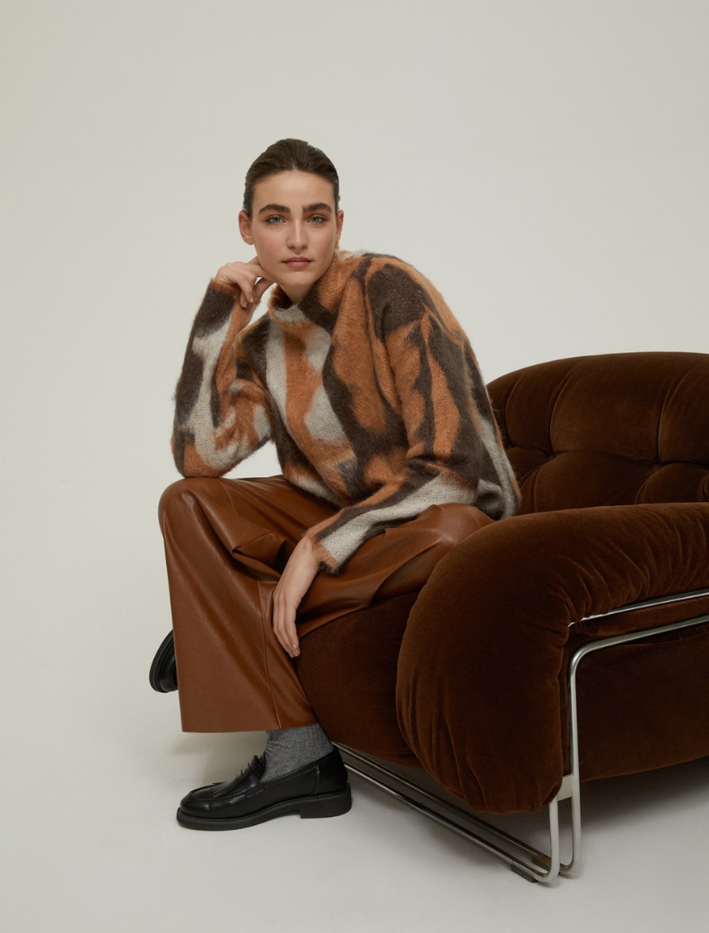 Jacquard mohair sweater - CAMEL - pennyblack