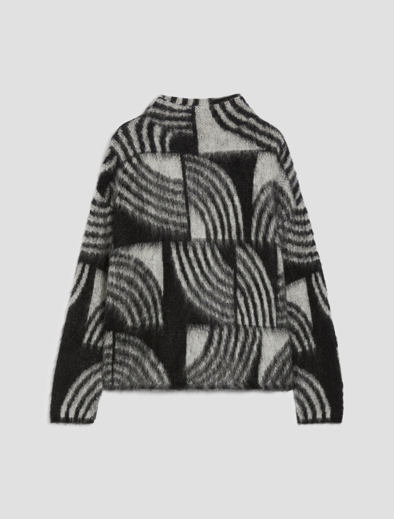 Jacquard mohair sweater - BLACK - pennyblack