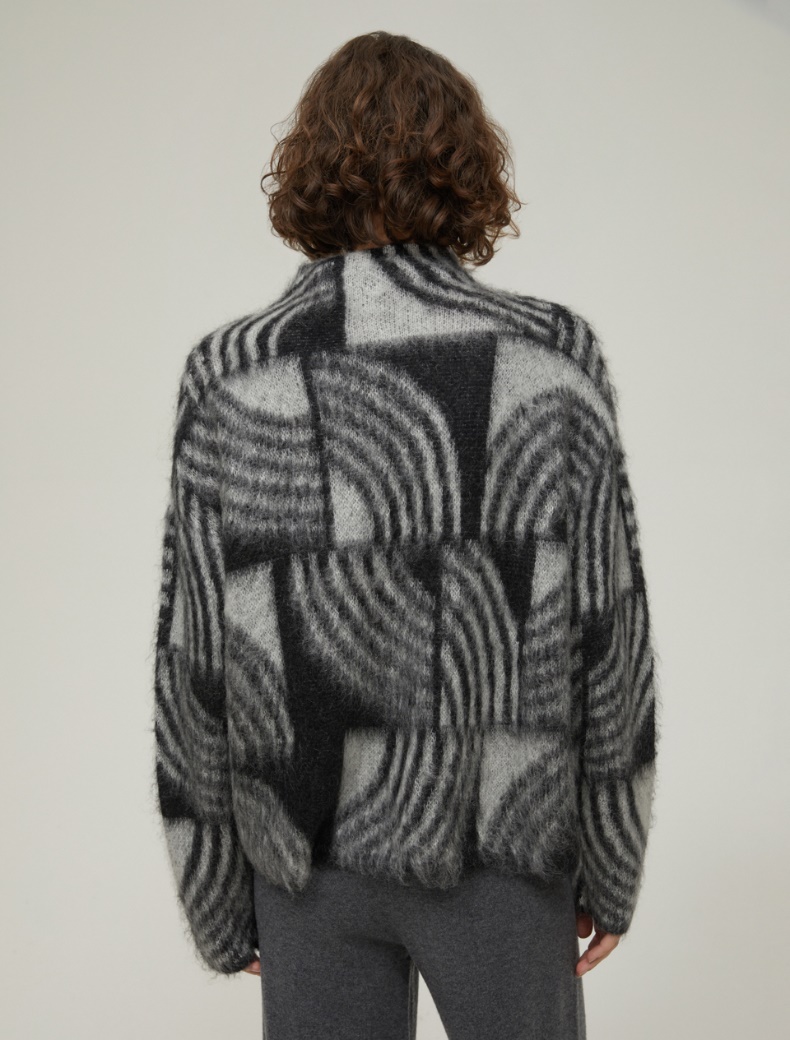 Jacquard mohair sweater - BLACK - pennyblack