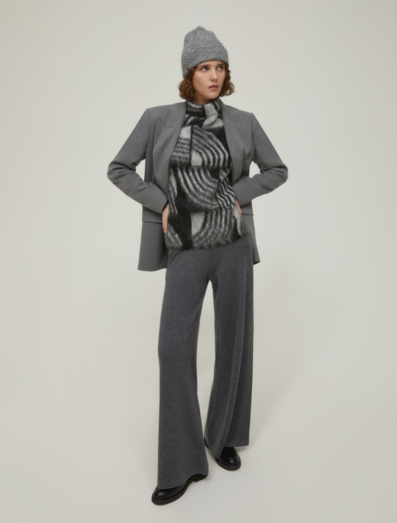 Jacquard mohair sweater - BLACK - pennyblack