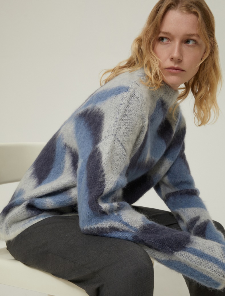 Jacquard mohair sweater - NAVY - pennyblack