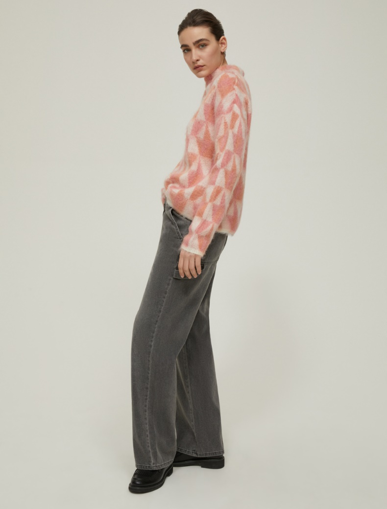 Jacquard mohair sweater - PINK - pennyblack