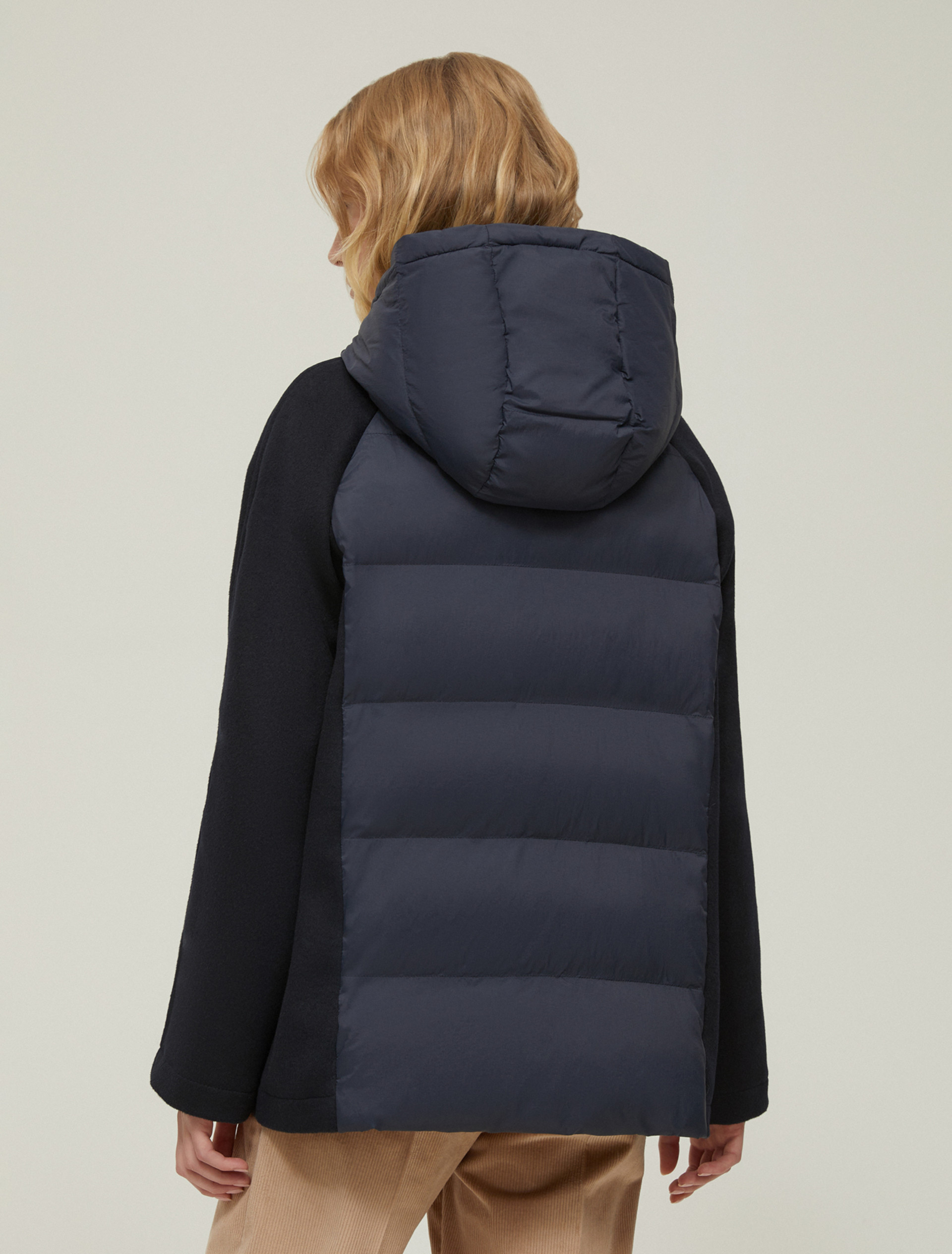 Giacca imbottita in nylon e panno - BLU - pennyblack