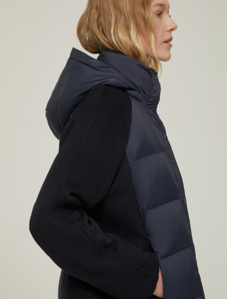 Nylon and cloth padded jacket - NAVY - pennyblack