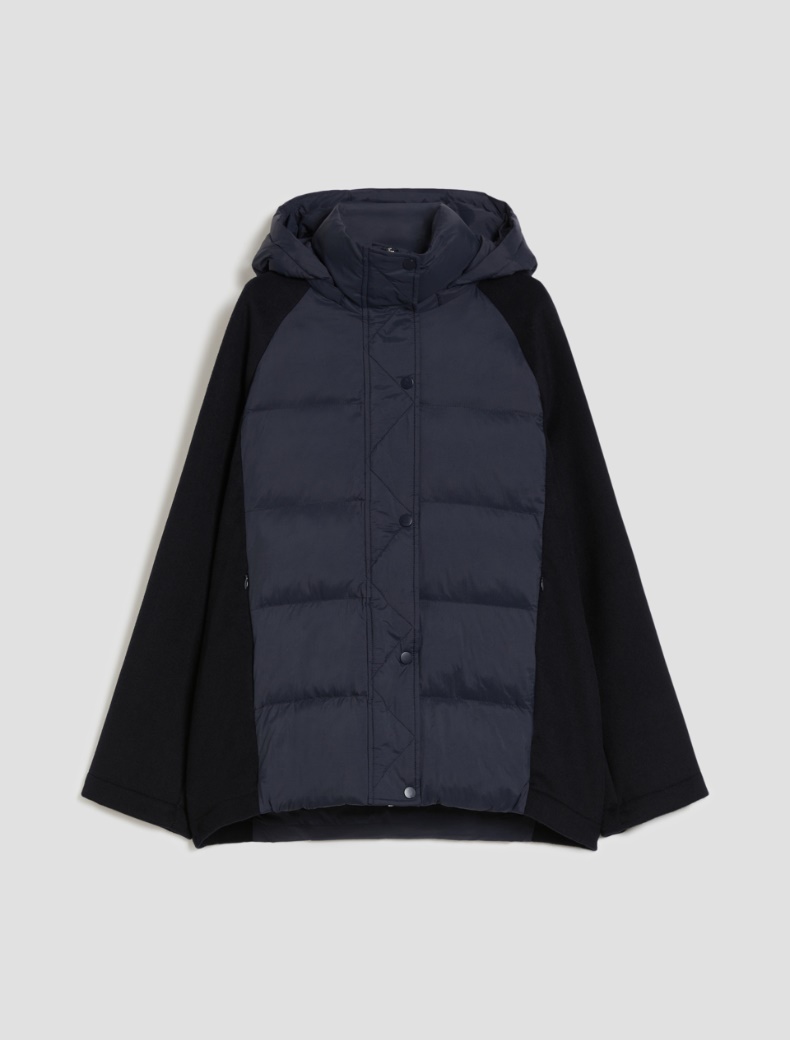 Giacca imbottita in nylon e panno - BLU - pennyblack
