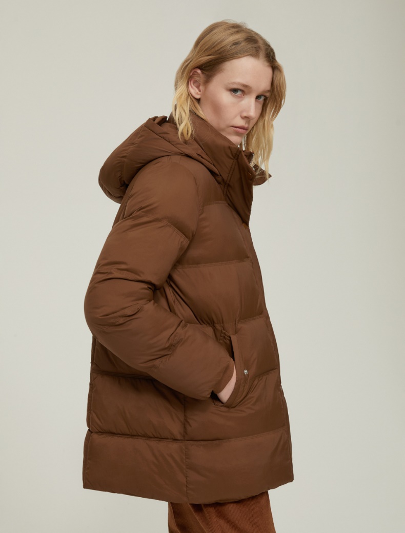 Hooded padded jacket - TOBACCO - pennyblack