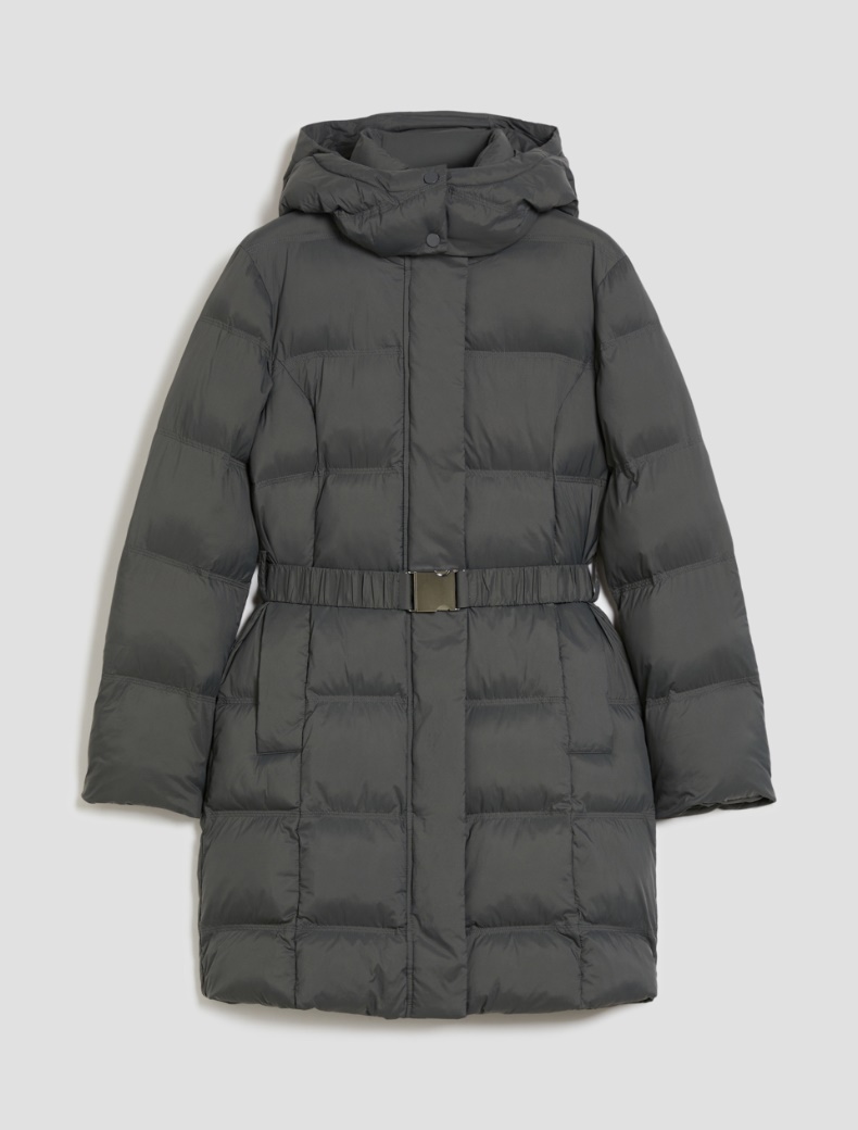 Belted padded coat - DARK GREY - pennyblack