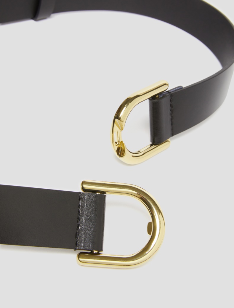 Cintura in pelle liscia - NERO - pennyblack