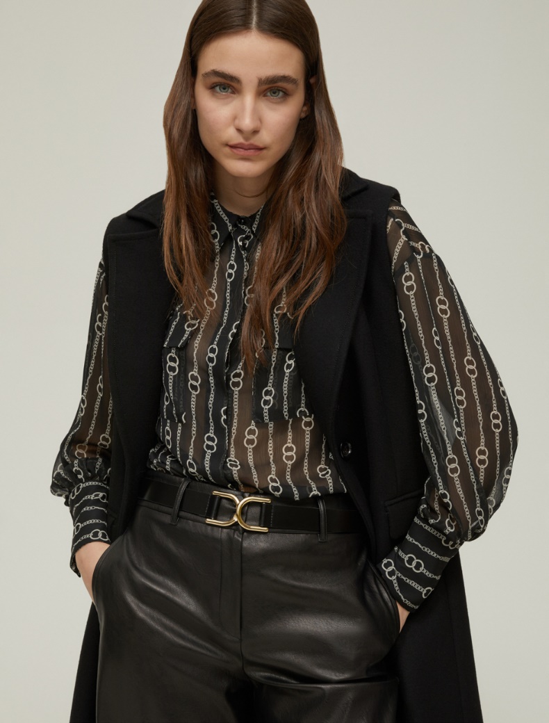 Cintura in pelle liscia - NERO - pennyblack