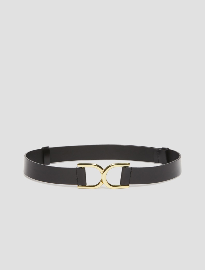 Cintura in pelle liscia - NERO - pennyblack