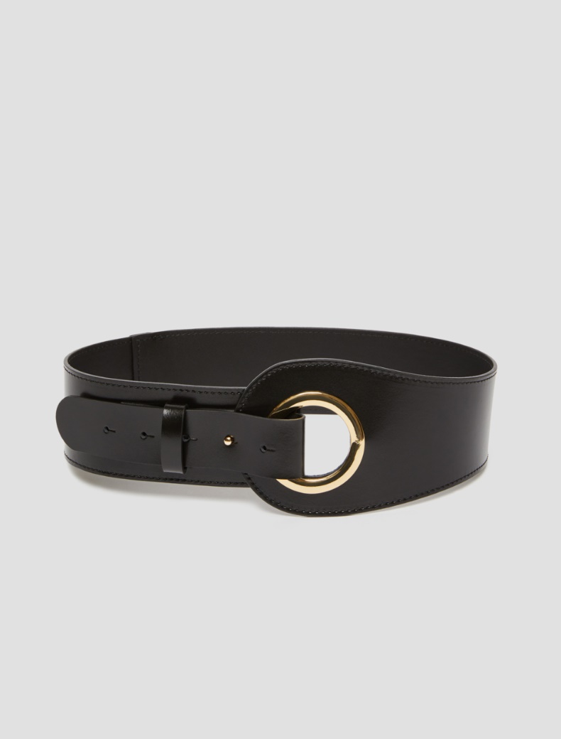 Asymmetrical leather belt - BLACK - pennyblack