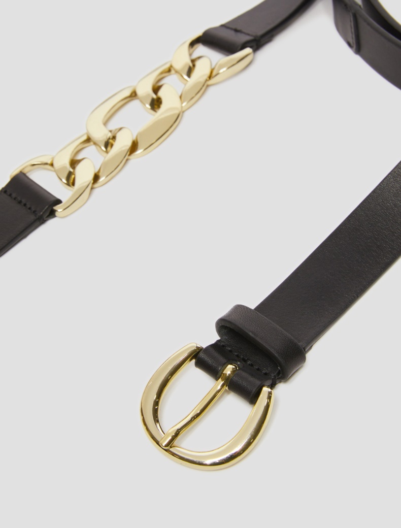 Leather double-wrap belt - BLACK - pennyblack