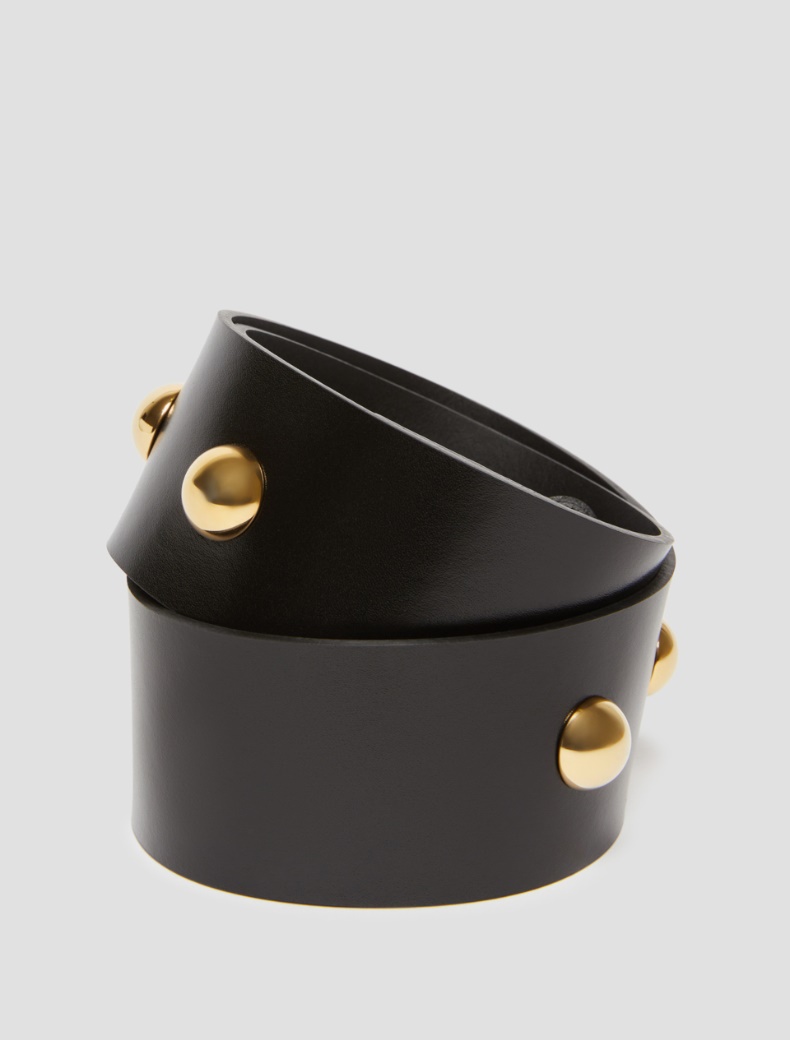 Studded leather belt - BLACK - pennyblack