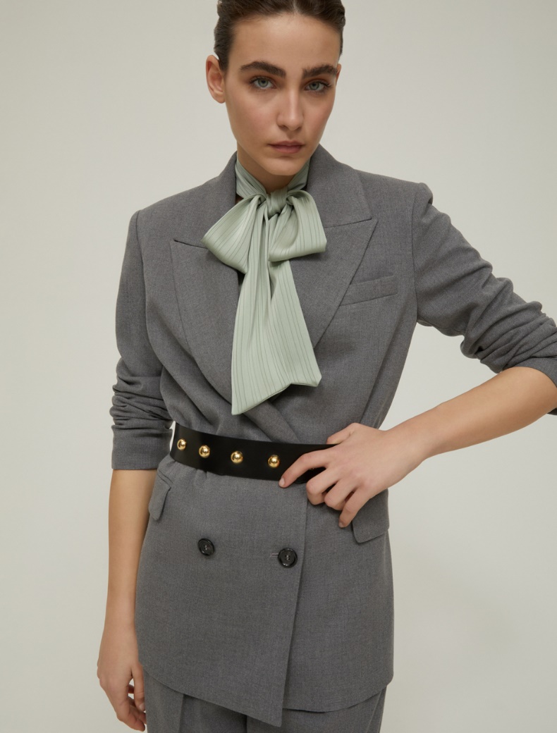 Studded leather belt - BLACK - pennyblack