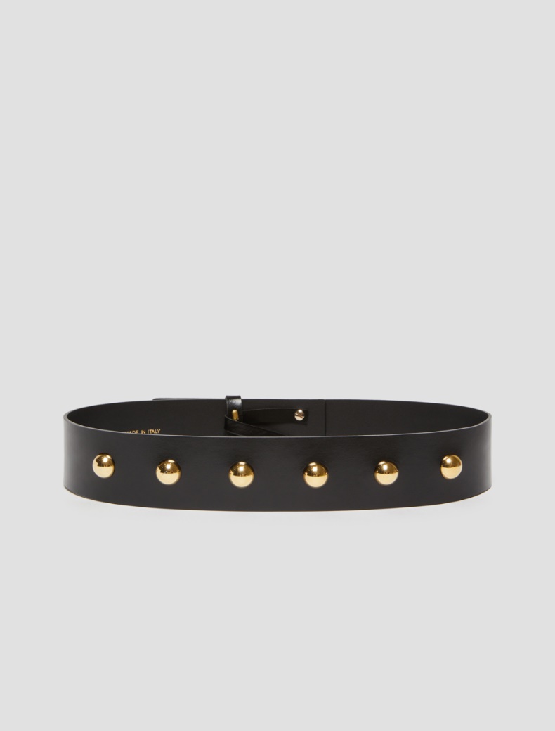 Studded leather belt - BLACK - pennyblack
