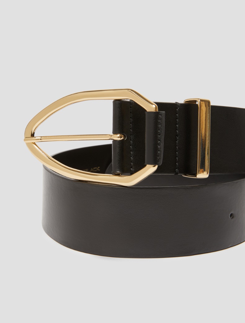 Geometric-buckle belt - BLACK - pennyblack