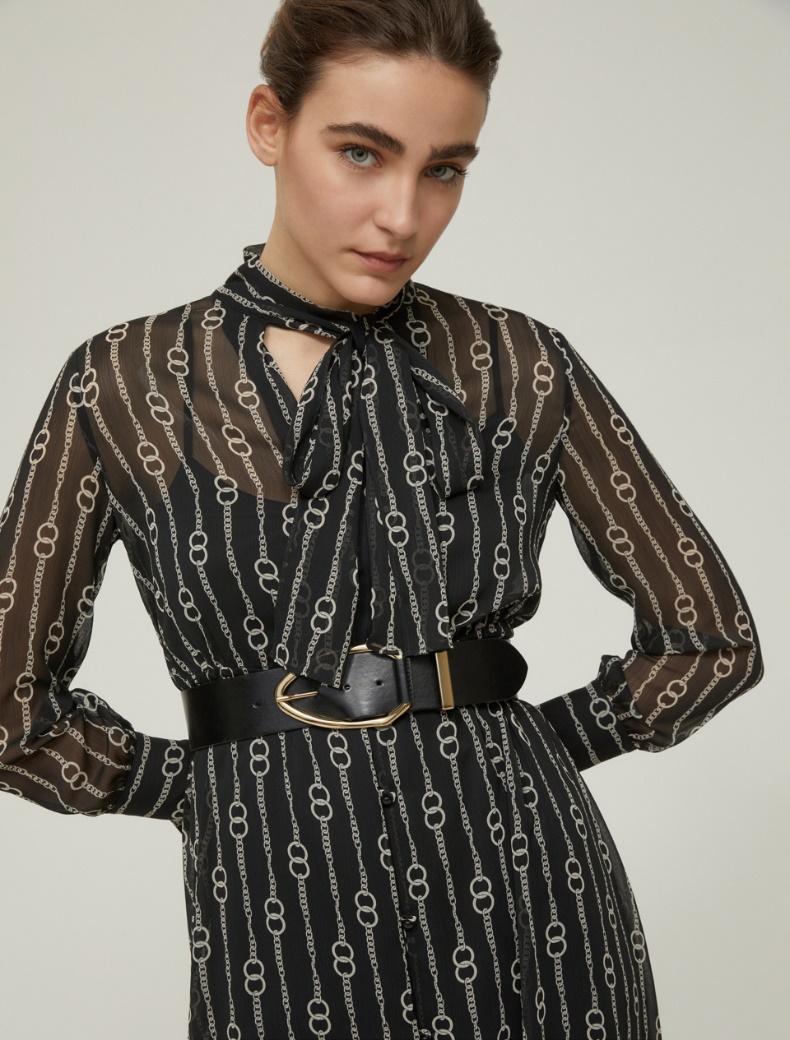 Geometric-buckle belt - BLACK - pennyblack