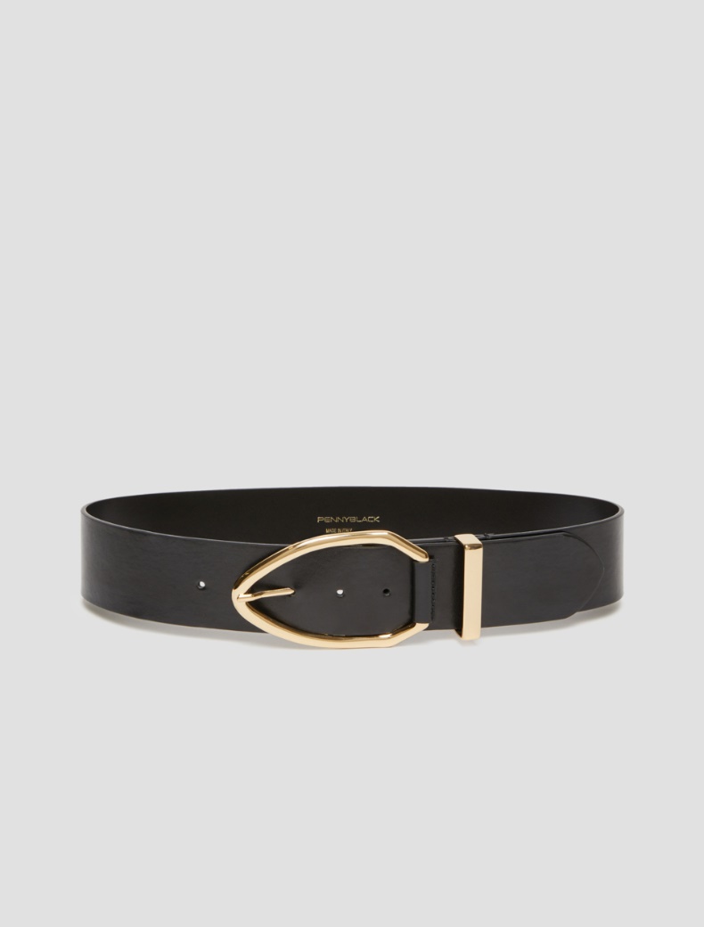 Geometric-buckle belt - BLACK - pennyblack