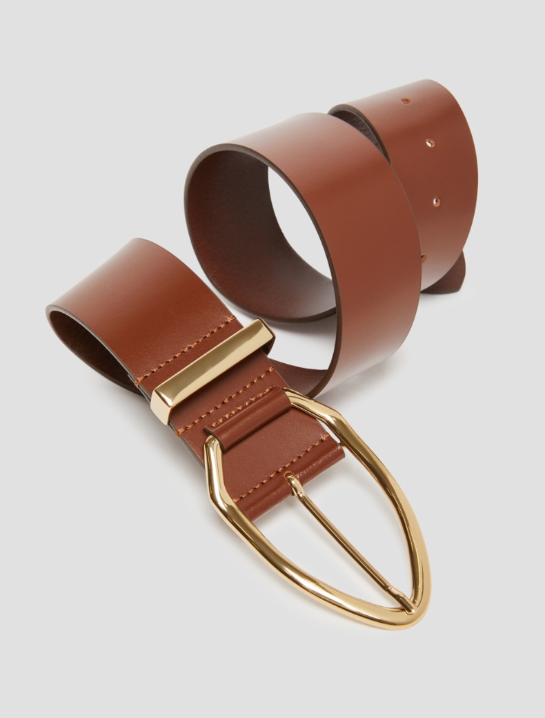 Geometric-buckle belt - TOBACCO - pennyblack
