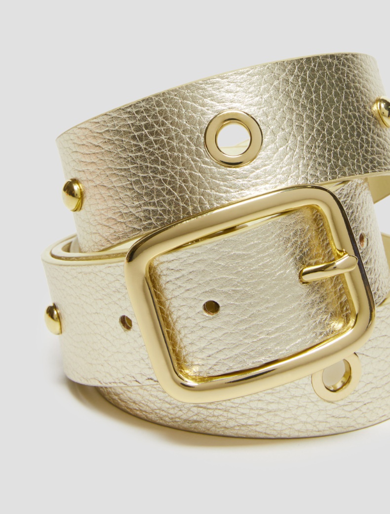 Stud and eyelet belt - GOLD - pennyblack