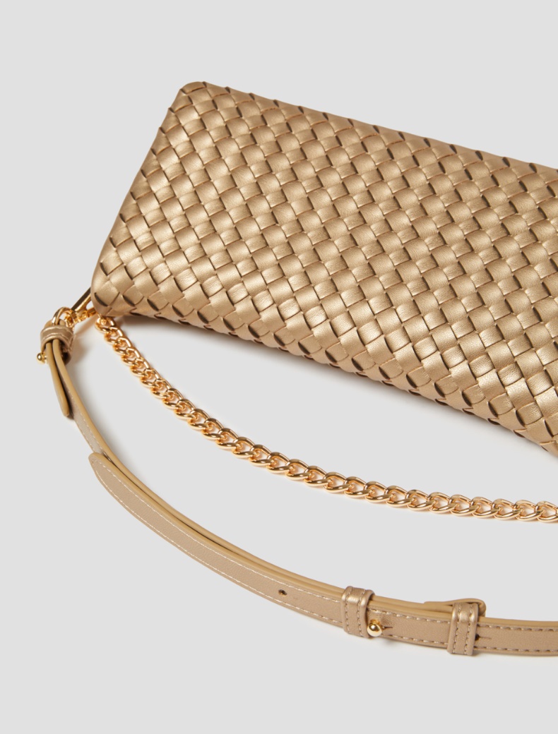 Woven pouch with shoulder strap - GOLD - pennyblack