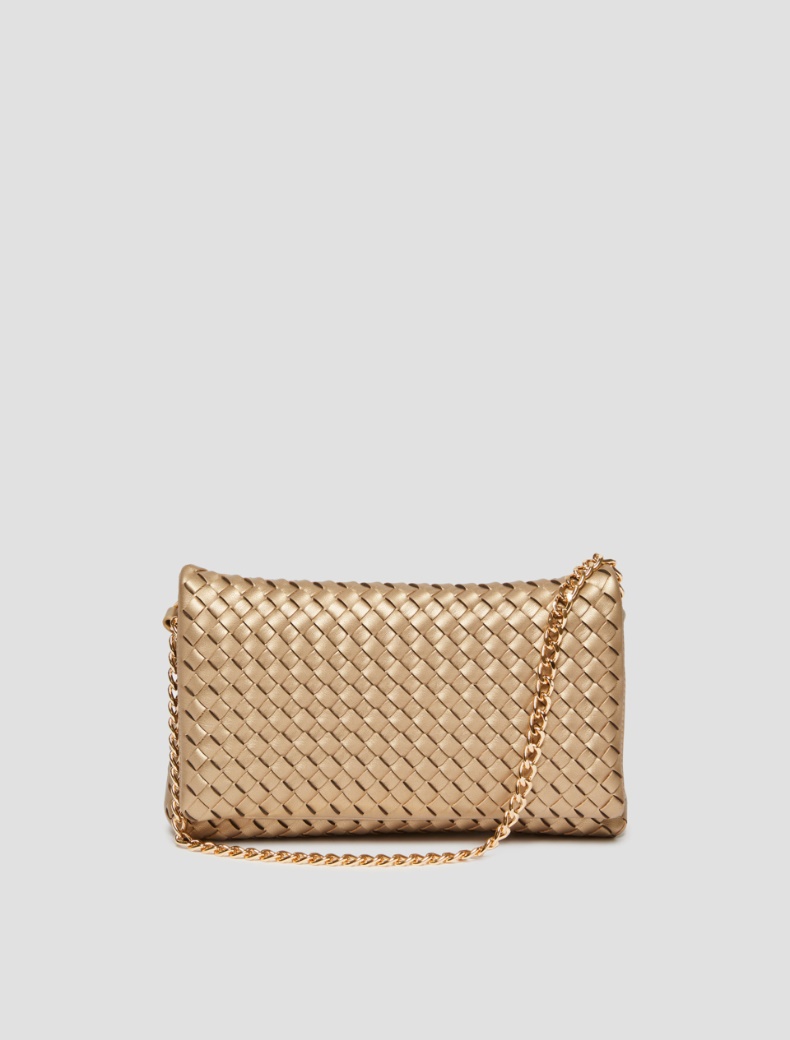 Woven pouch with shoulder strap - GOLD - pennyblack