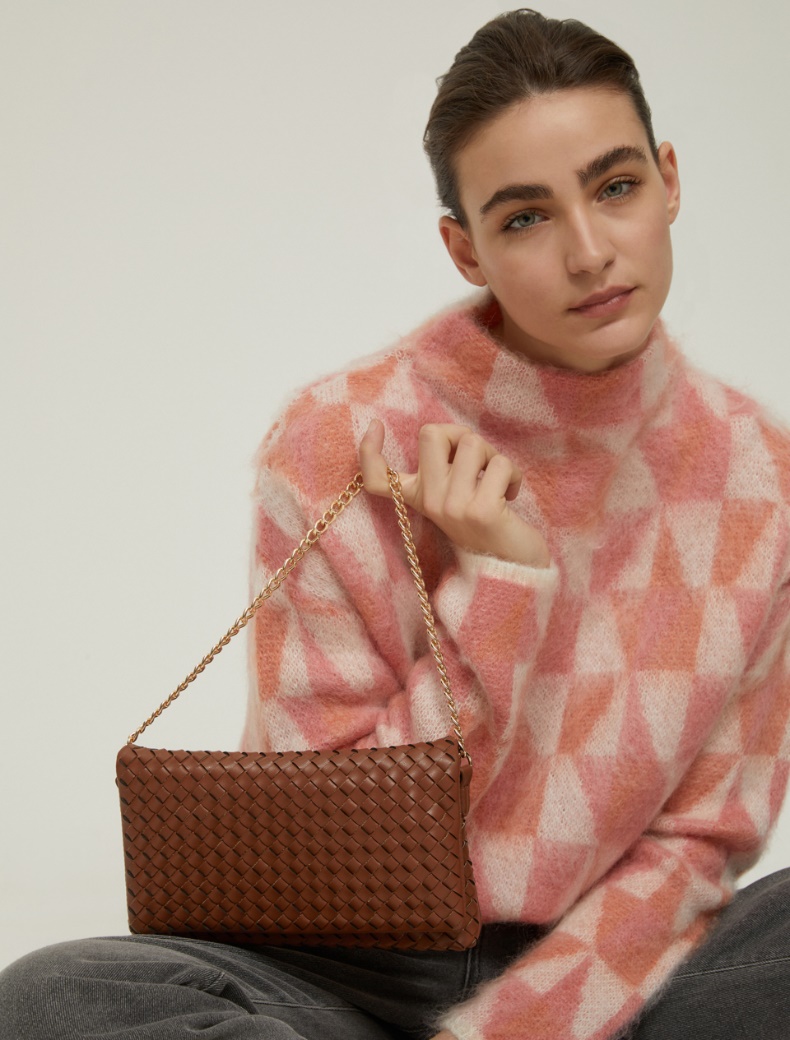 Woven pouch with shoulder strap - TOBACCO - pennyblack