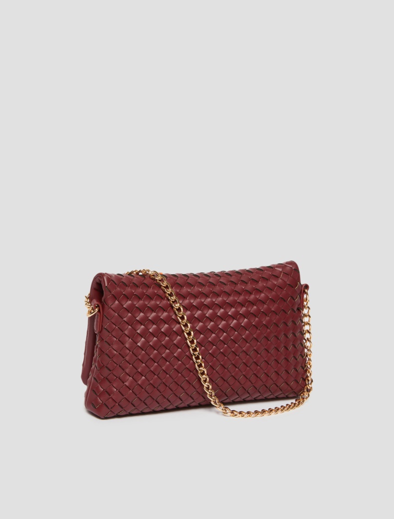 Woven pouch with shoulder strap - BORDEAUX - pennyblack
