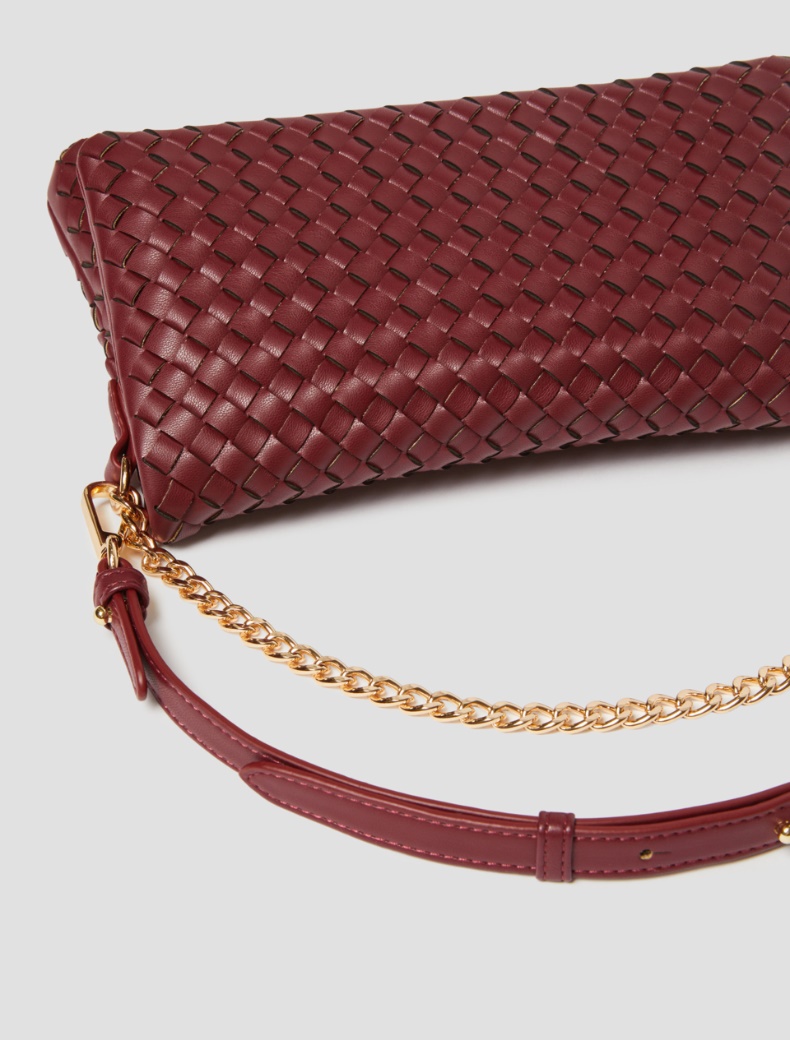 Woven pouch with shoulder strap - BORDEAUX - pennyblack
