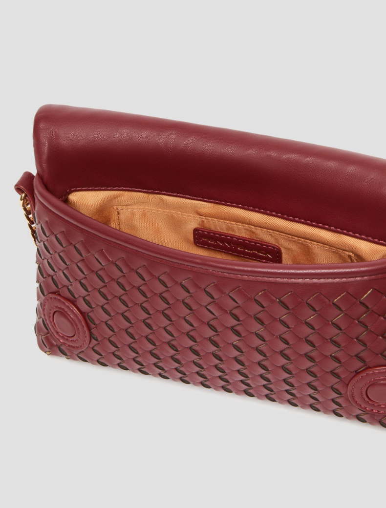 Woven pouch with shoulder strap - BORDEAUX - pennyblack