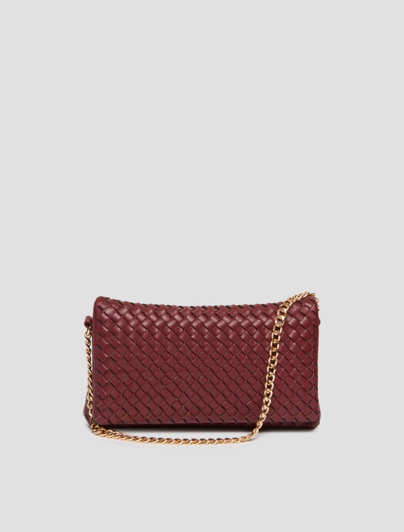 Woven pouch with shoulder strap - BORDEAUX - pennyblack