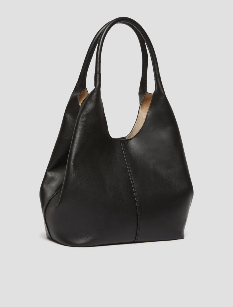 Leather tote bag - BLACK - pennyblack