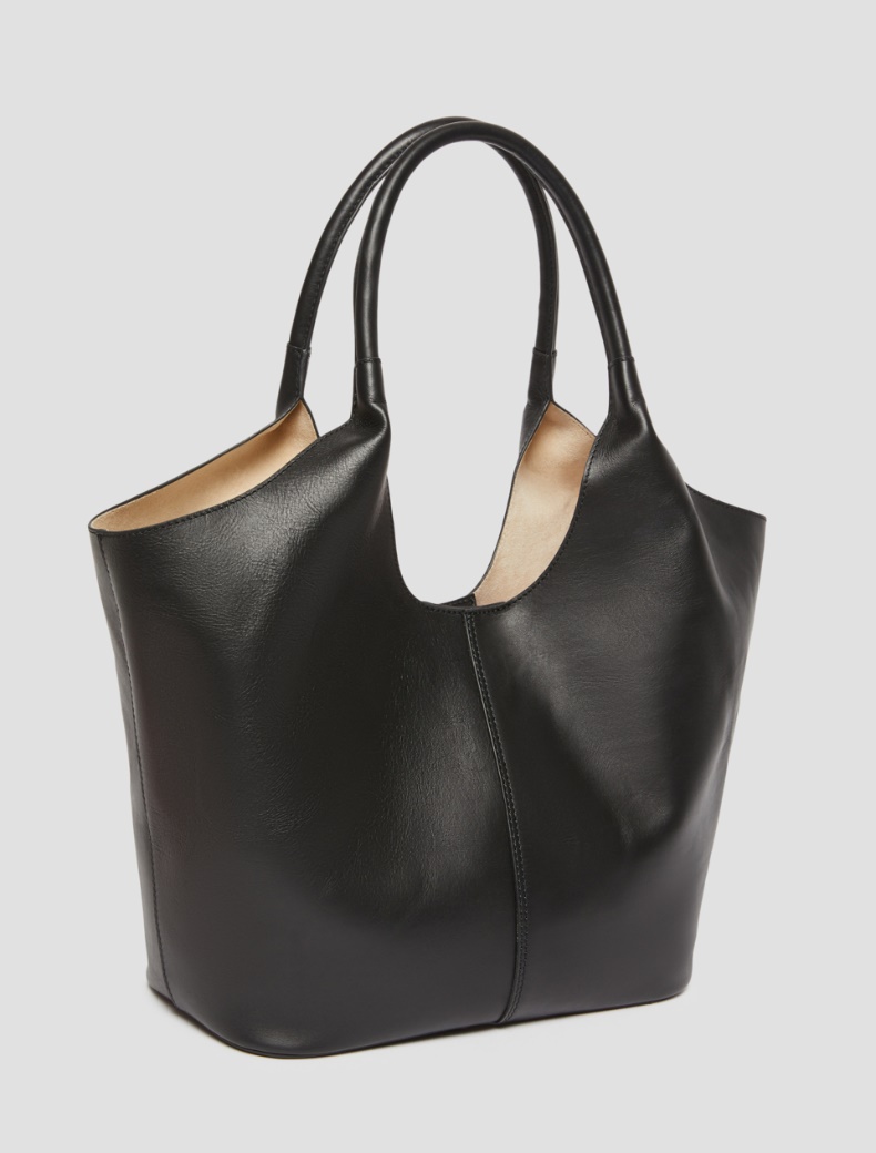 Leather tote bag - BLACK - pennyblack