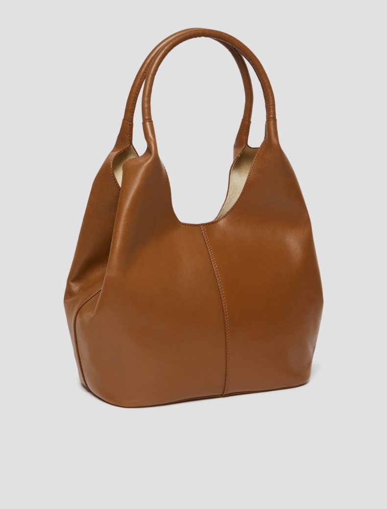 Leather tote bag - TOBACCO - pennyblack