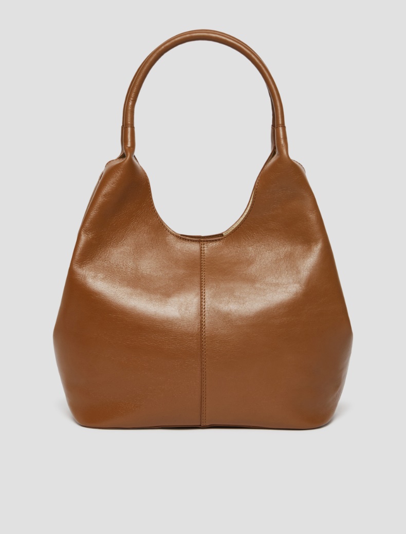 Leather tote bag - TOBACCO - pennyblack