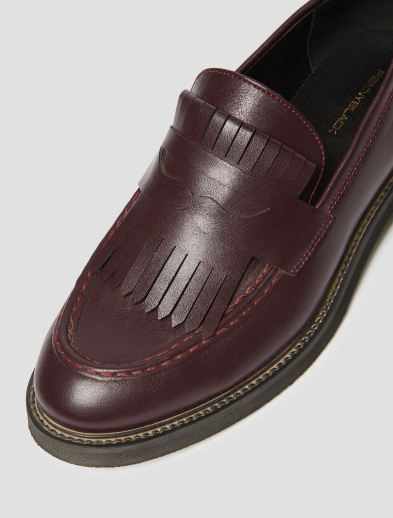 Fringed moccasins - BORDEAUX - pennyblack
