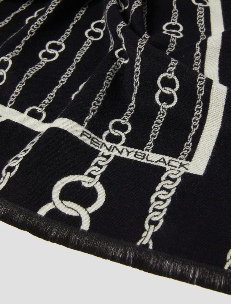 Jacquard-patterned stole - BLACK - pennyblack