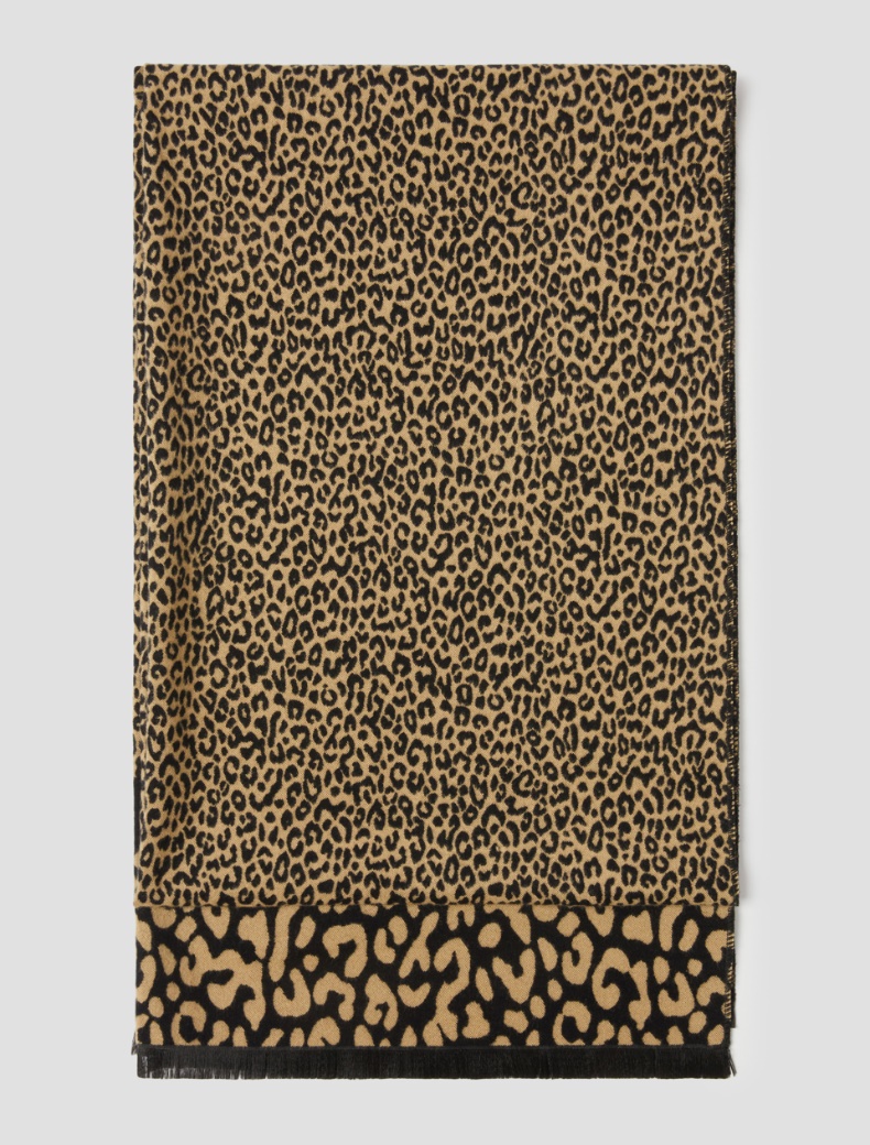 Jacquard-patterned stole - CAMEL - pennyblack