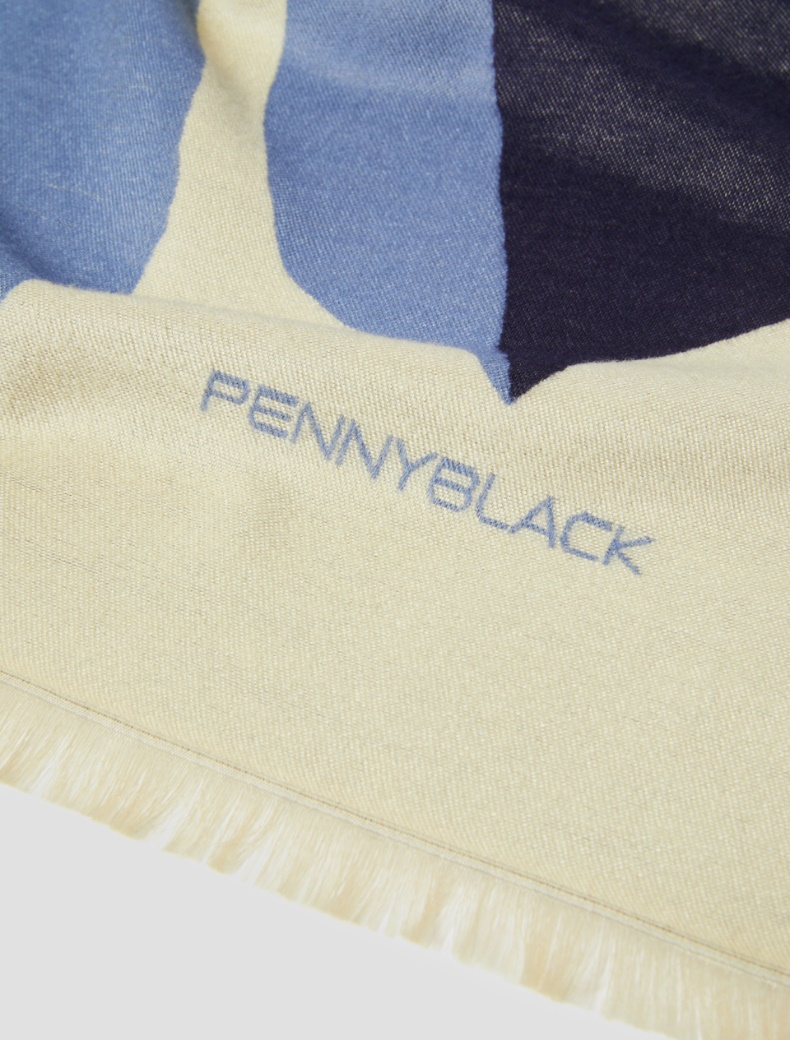 Jacquard-patterned stole - NAVY - pennyblack