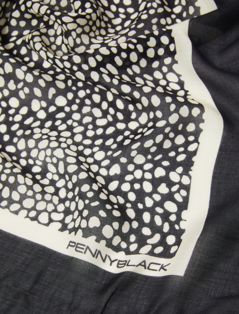 Printed modal stole - BLACK - pennyblack
