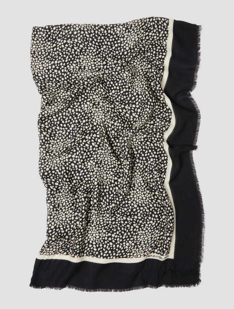 Printed modal stole - BLACK - pennyblack