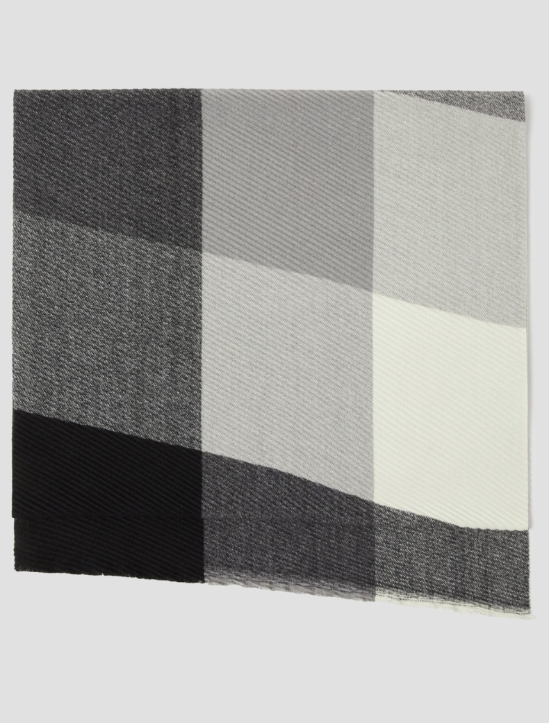 Micro plissé-pleated stole - IVORY - pennyblack