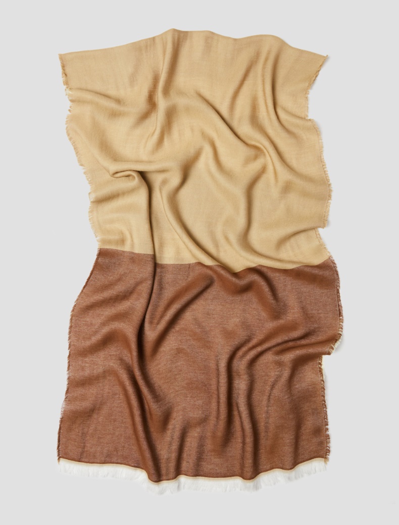 Colourblock stole - BEIGE - pennyblack