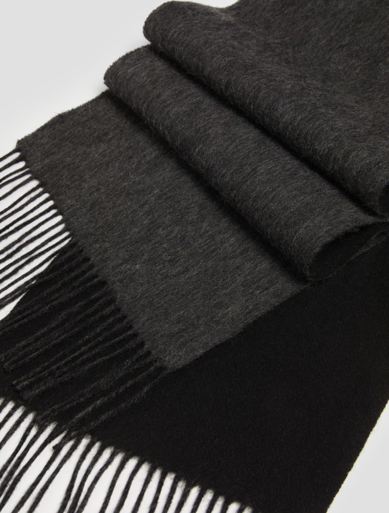Pure wool double-face scarf - DARK GREY - pennyblack