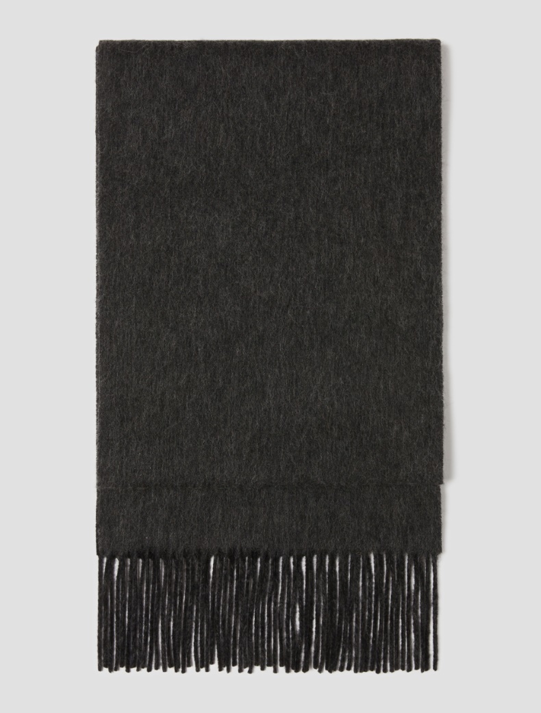 Pure wool double-face scarf - DARK GREY - pennyblack