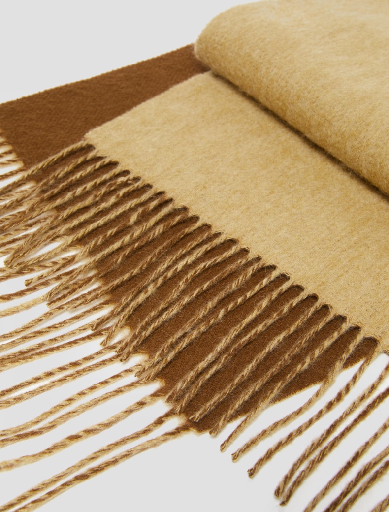 Pure wool double-face scarf - CAMEL - pennyblack