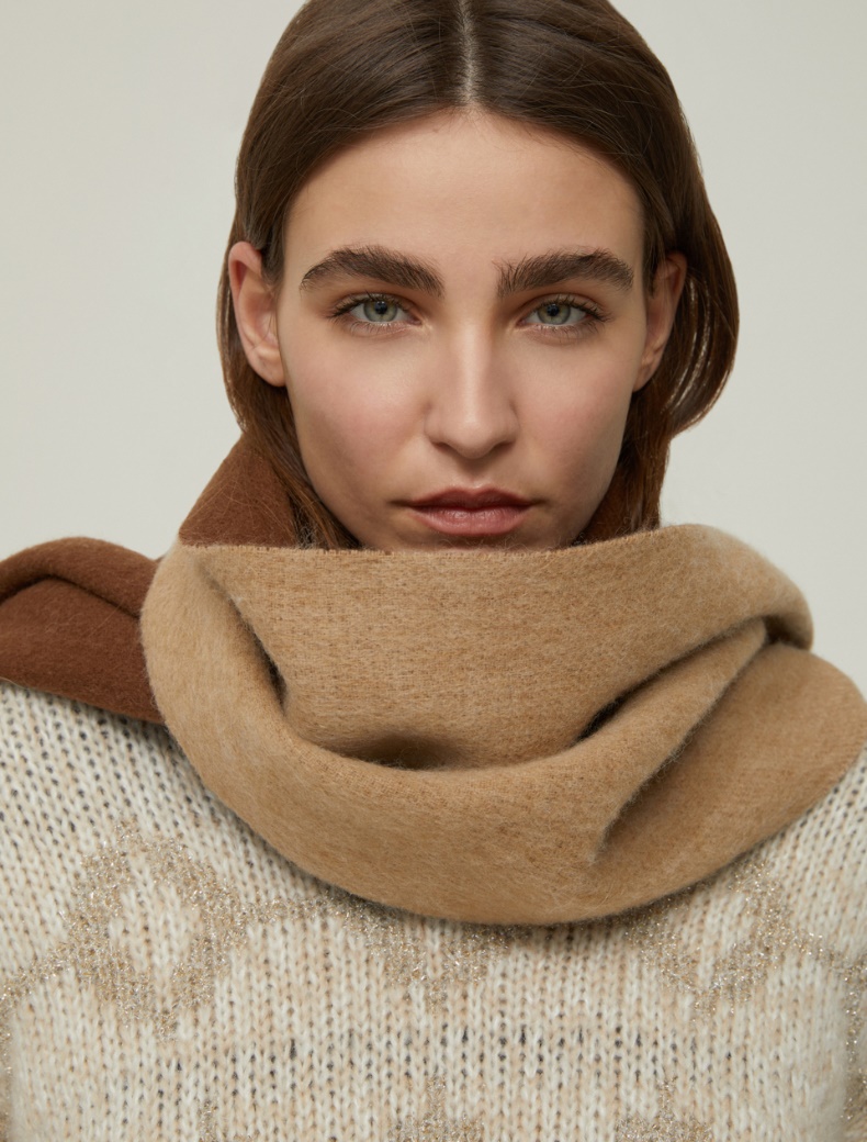 Pure wool double-face scarf - CAMEL - pennyblack