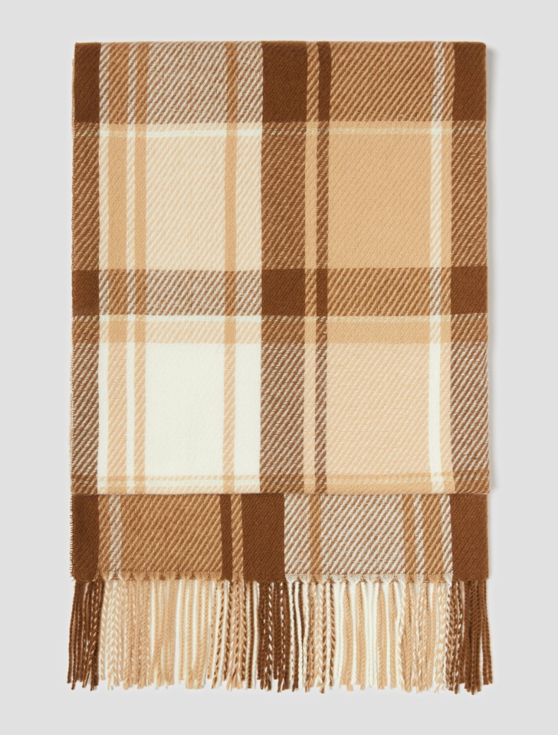 Jacquard-patterned stole - CAMEL - pennyblack